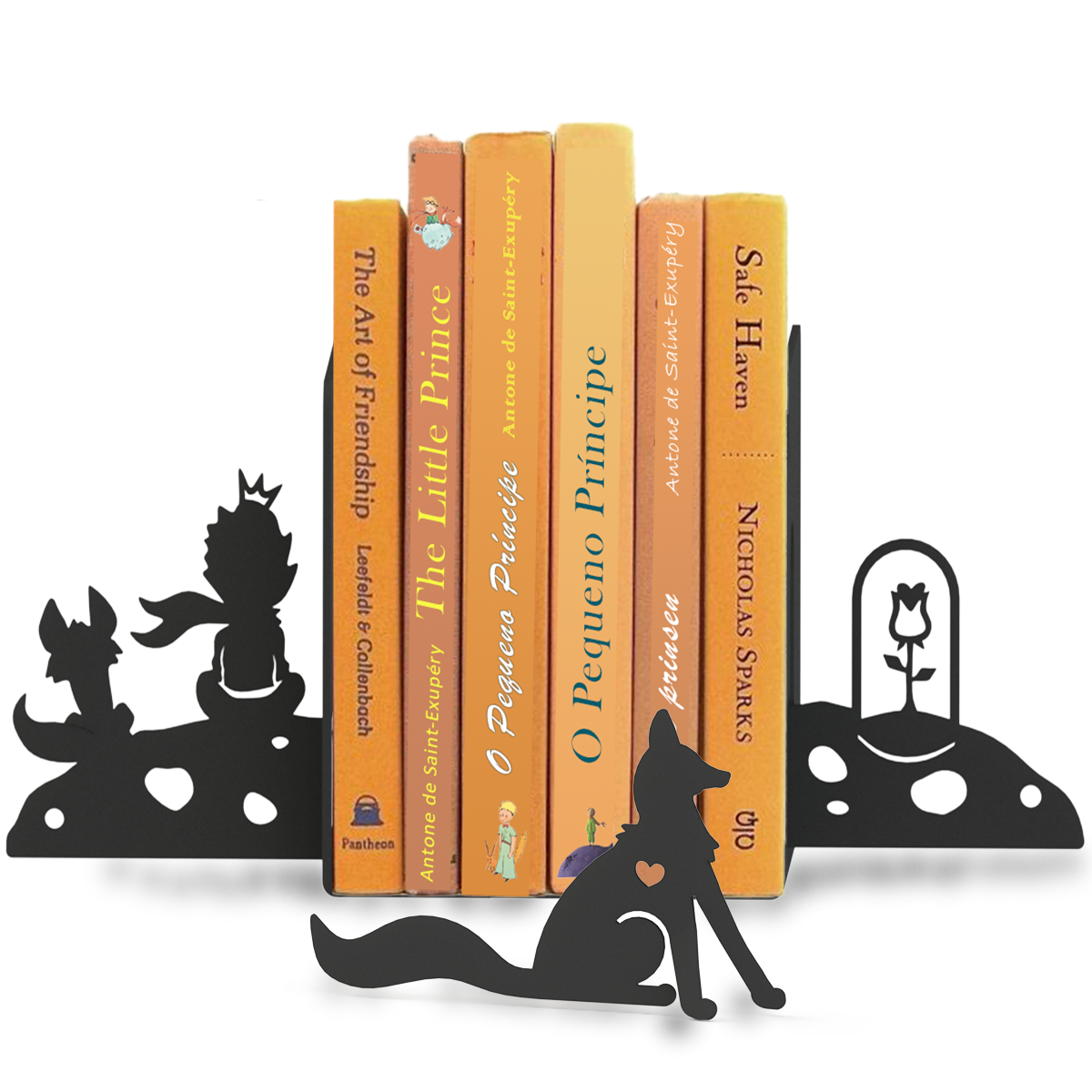Suporte de Livros “A Raposa & O Pequeno Príncipe” – Porta-Livros, Apoio, Bibliocanto & Bookends – PeculiArtes - Imagem 2