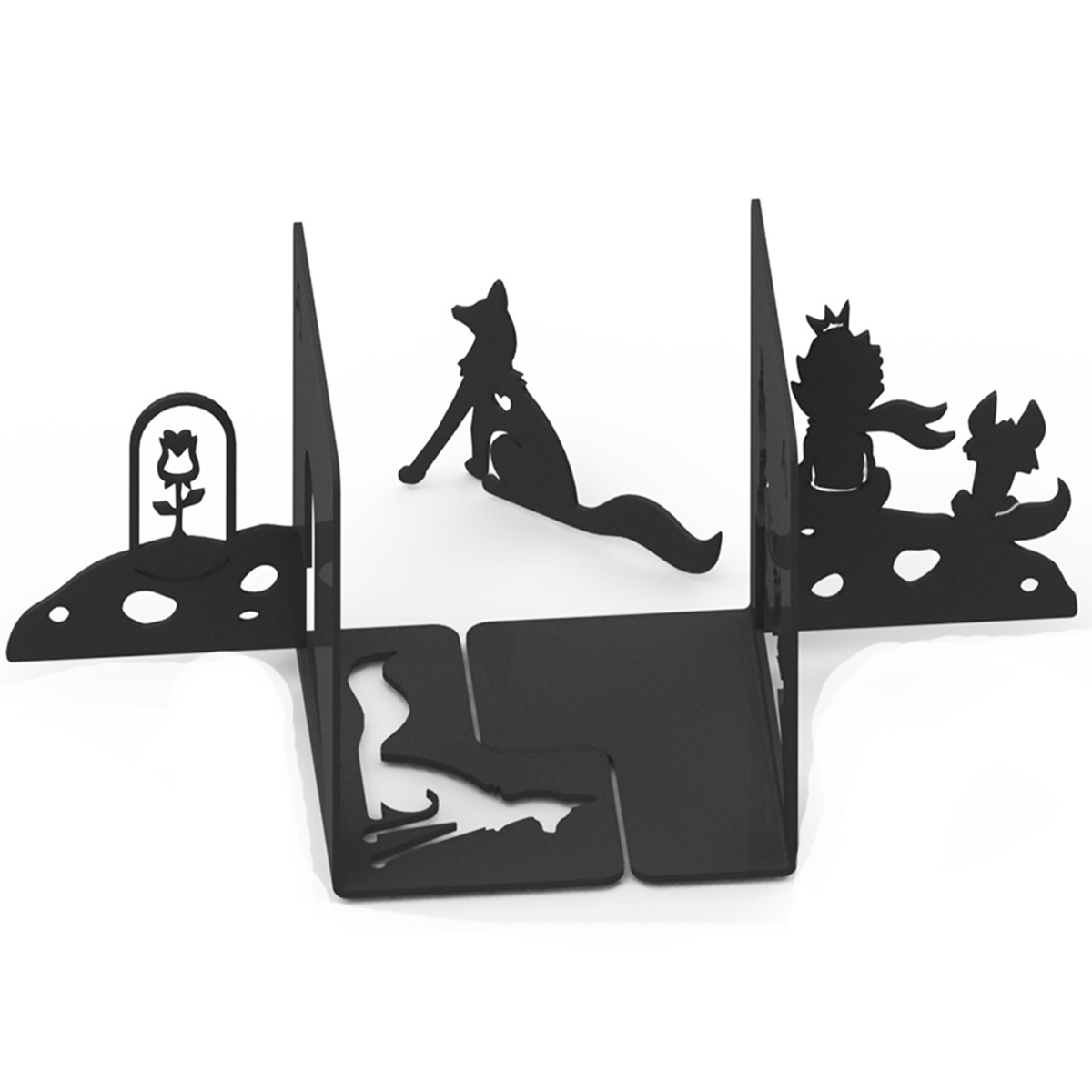 Suporte de Livros “A Raposa & O Pequeno Príncipe” – Porta-Livros, Apoio, Bibliocanto & Bookends – PeculiArtes - Imagem 3