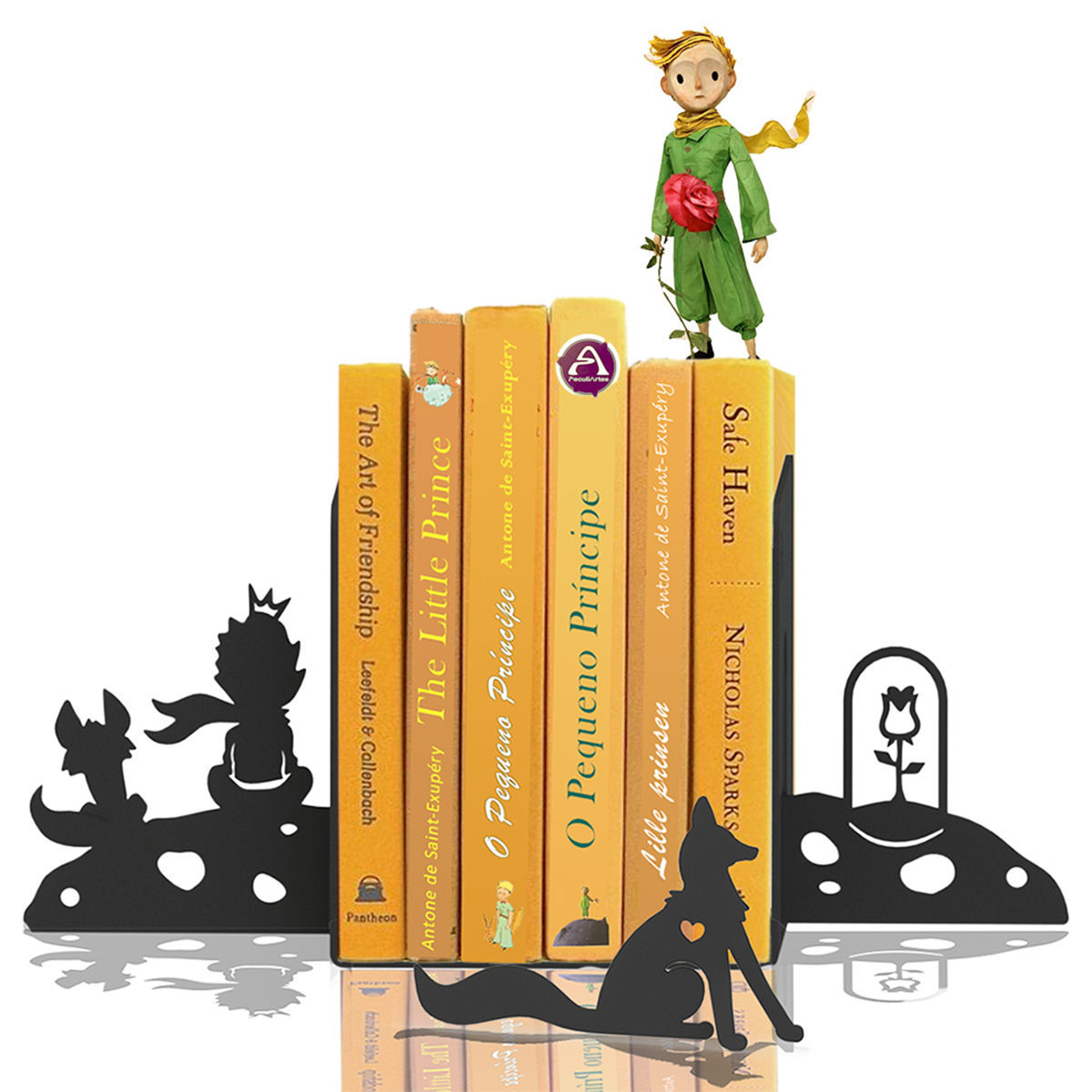 Suporte de Livros “A Raposa & O Pequeno Príncipe” – Porta-Livros, Apoio, Bibliocanto & Bookends – PeculiArtes - Imagem 6