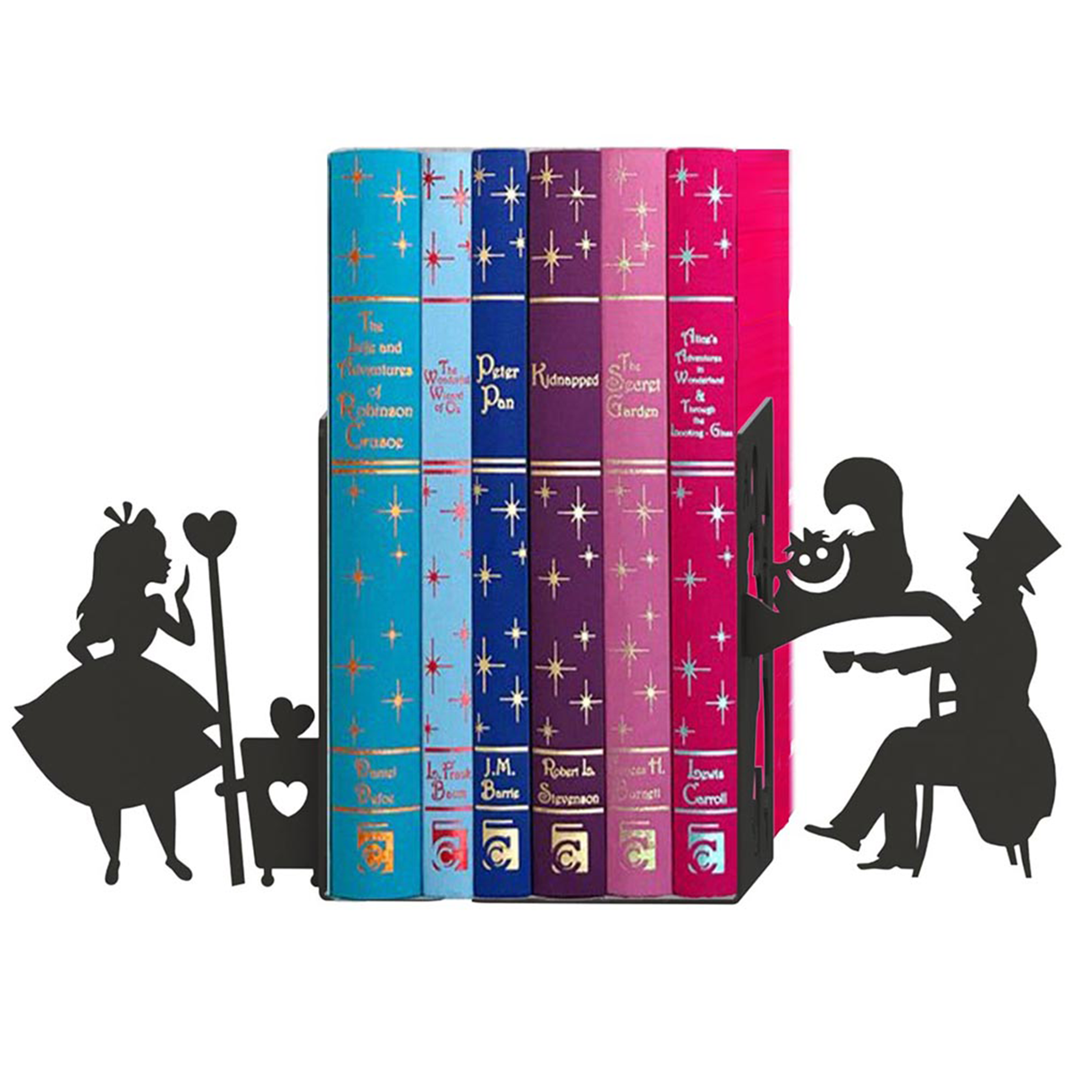 Suporte de Livros “Alice no País das Maravilhas” em Aço Premium – Apoio, Bibliocanto & Bookends – PeculiArtes - Imagem 3