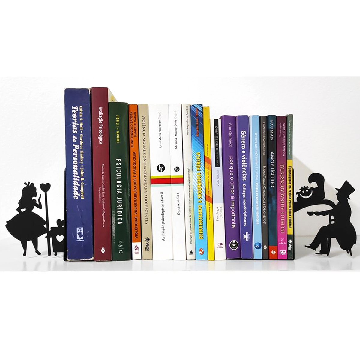 Suporte de Livros “Alice no País das Maravilhas” em Aço Premium – Apoio, Bibliocanto & Bookends – PeculiArtes - Imagem 2